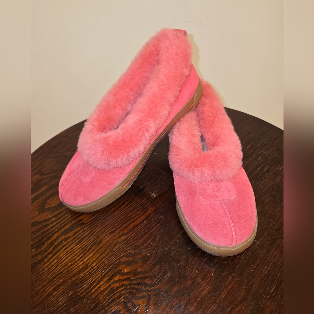 UGG Pink Fuzzy Slippers